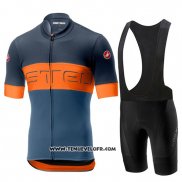 2019 Maillot Ciclismo Castelli Prologo 6 Gris Orange Manches Courtes et Cuissard