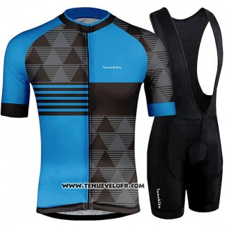 2019 Maillot Ciclismo Runchita Bleu Noir Manches Courtes et Cuissard