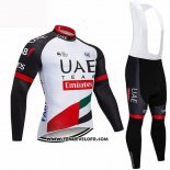 2019 Maillot Ciclismo UCI Mondo Champion UAE Blanc Noir Rouge Manches Longues et Cuissard