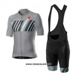 2020 Maillot Ciclismo Castelli Gris Noir Manches Courtes et Cuissard