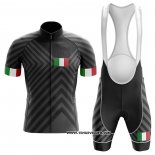 2020 Maillot Ciclismo Italie Noir Manches Courtes et Cuissard