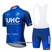 2020 Maillot Ciclismo UHC Fonce Bleu Manches Courtes et Cuissard