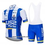 2020 Maillot Ciclismo W52-FC Porto Blanc Bleu Manches Courtes et Cuissard