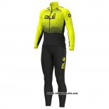 2020 Maillot Cyclisme ALE Jaune Manches Longues et Cuissard