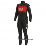 2020 Maillot Cyclisme ALE Rouge Noir Manches Longues et Cuissard(1)