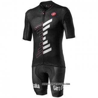 2020 Maillot Cyclisme Giro d'Italia Noir Blanc Manches Courtes et Cuissard