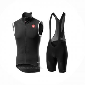 2021 Gilet Coupe-vent Castelli Noir Manches Courtes et Cuissard