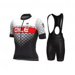 2021 Maillot Cyclisme ALE Blanc Noir Rouge Manches Courtes et Cuissard