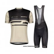 2021 Maillot Cyclisme Scott Lumiere Marron Manches Courtes et Cuissard