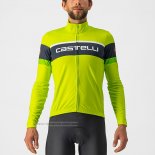 2022 Maillot Cyclisme Castelli Brillant Vert Manches Longues et Cuissard