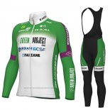 2023 Maillot Cyclisme Bardiani Csf Faizane Vert Blanc Manches Longues et Cuissard