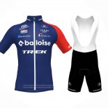 2023 Maillot Cyclisme Trek Bleu Rouge Manches Courtes et Cuissard