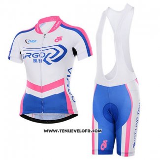 Maillot Ciclismo Femme To The Fore Blanc et Fuchsia Manches Courtes et Cuissard