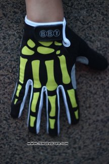 Skull Gants Doigts Longs Ciclismo Noir et Jaune