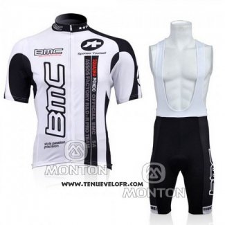 2010 Maillot Ciclismo BMC Blanc Manches Courtes et Cuissard