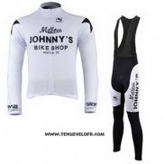 2010 Maillot Ciclismo Johnnys Noir et Blanc Manches Longues et Cuissard