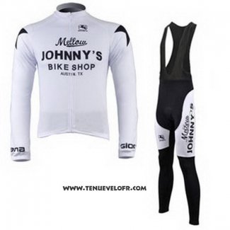 2010 Maillot Ciclismo Johnnys Noir et Blanc Manches Longues et Cuissard