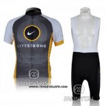 2010 Maillot Ciclismo Livestrong Jaune et Gris Manches Courtes et Cuissard