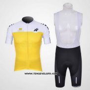 2011 Maillot Ciclismo Assos Blanc et Jaune Manches Courtes et Cuissard