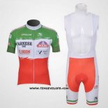 2011 Maillot Ciclismo Giordana Rouge et Vert Manches Courtes et Cuissard