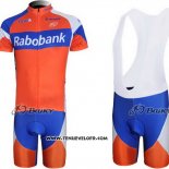 2011 Maillot Ciclismo Rabobank Bleu et Orange Manches Courtes et Cuissard