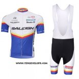 2012 Maillot Ciclismo Raleigh Bleu et Blanc Manches Courtes et Cuissard