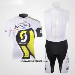 2012 Maillot Ciclismo Scott Blanc et Jaune Manches Courtes et Cuissard