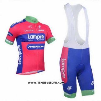 2013 Maillot Ciclismo Lampre Merida Rose et Azur Manches Courtes et Cuissard