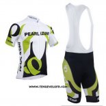 2013 Maillot Ciclismo Pearl Izumi Blanc et Vert Manches Courtes et Cuissard