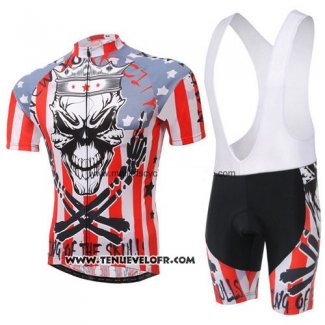 2013 Maillot Ciclismo Rock Racing Rouge et Blanc Manches Courtes et Cuissard