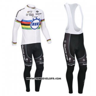 2013 Maillot Ciclismo UCI Mondo Champion Lider Quick Step Manches Longues et Cuissard