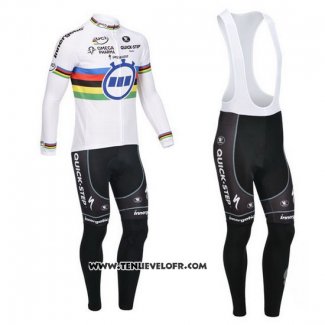 2013 Maillot Ciclismo UCI Mondo Champion Lider Quick Step Manches Longues et Cuissard