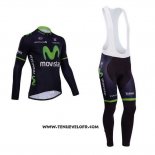 2014 Maillot Ciclismo Movistar Noir Manches Longues et Cuissard