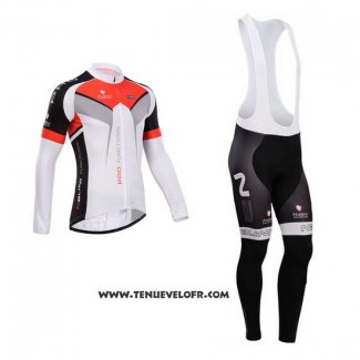 2014 Maillot Ciclismo Nalini Noir et Blanc Manches Longues et Cuissard