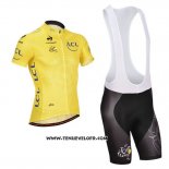 2014 Maillot Ciclismo Tour DE France Jaune Manches Courtes et Cuissard