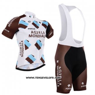 2015 Maillot Ciclismo Ag2r La Mondiale Marron Manches Courtes et Cuissard