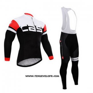 2015 Maillot Ciclismo Castelli Profond Blanc et Noir Manches Longues et Cuissard