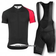 2016 Maillot Ciclismo Assos Noir et Rouge Manches Courtes et Cuissard