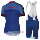 2016 Maillot Ciclismo Castelli Bleu Manches Courtes et Cuissard