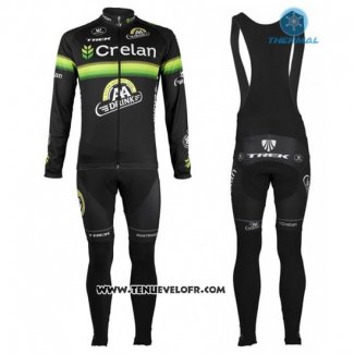 2016 Maillot Ciclismo Crelan AA Vert et Blanc Manches Longues et Cuissard