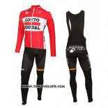 2016 Maillot Ciclismo Lotto Soudal Blanc et Rouge Manches Longues et Cuissard