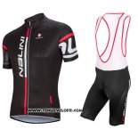 2016 Maillot Ciclismo Nalini Noir et Rouge Manches Courtes et Cuissard