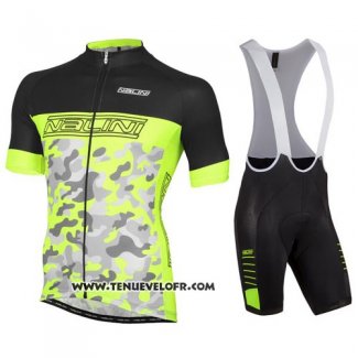 2016 Maillot Ciclismo Nalini Vert et Noir Manches Courtes et Cuissard