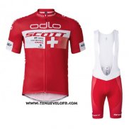 2016 Maillot Ciclismo Scott Blanc et Rouge Manches Courtes et Cuissard