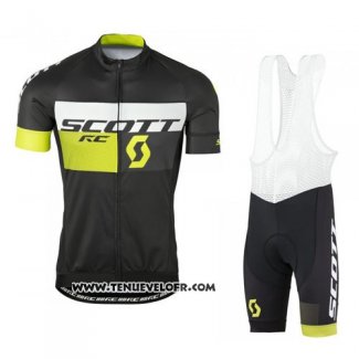 2016 Maillot Ciclismo Scott Vert et Noir Manches Courtes et Cuissard