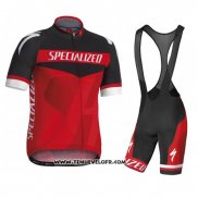 2016 Maillot Ciclismo Specialized Noir et Rouge Manches Courtes et Cuissard