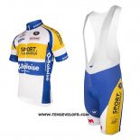 2016 Maillot Ciclismo Sport Vlaanderen Baloise Blanc et Jaune Manches Courtes et Cuissard