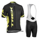 2016 Maillot Ciclismo Trek Bontrager Jaune et Noir Manches Courtes et Cuissard