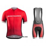 2016 Maillot Ciclismo Trek Bontrager Rouge et Noir Manches Courtes et Cuissard