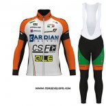 2017 Maillot Ciclismo Bardiani CSF Ml Blanc et Vert Manches Longues et Cuissard